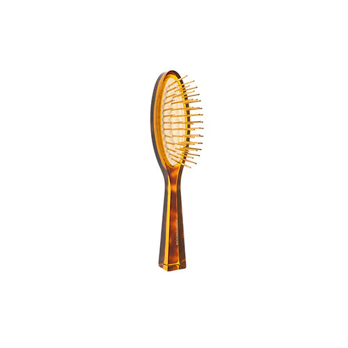 Tortoiseshell Pocket Pneumatic Hair Brush with Plastic Pins