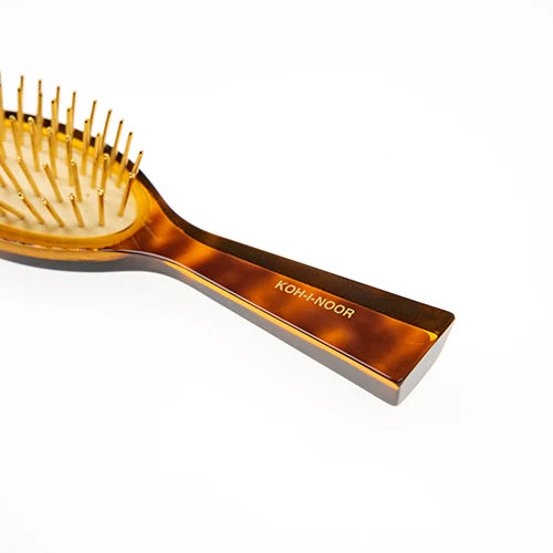 Tortoiseshell Pocket Pneumatic Hair Brush with Plastic Pins