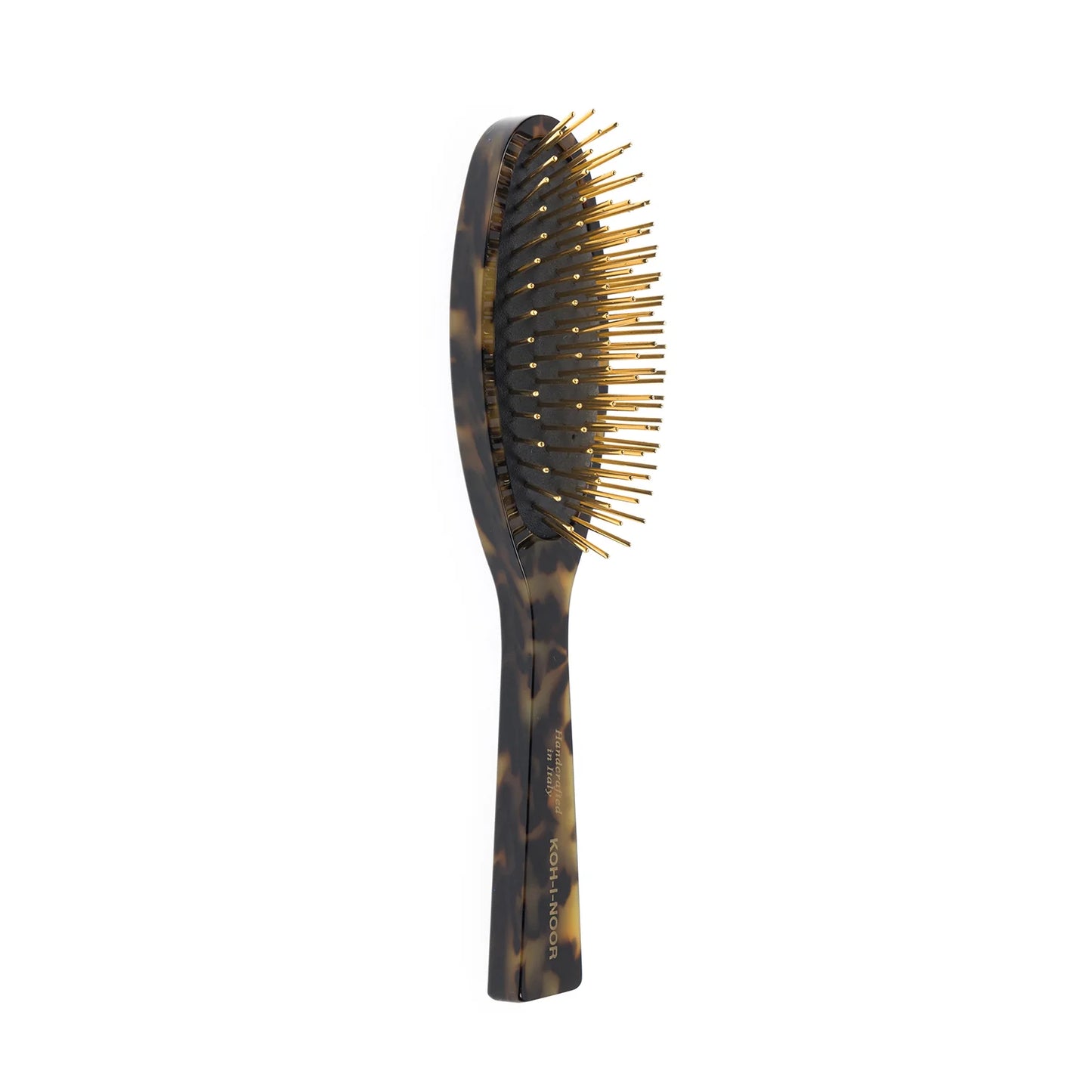 Luxury Pneumatic Hair Brush with Gold Plated Metal Pins HAVANA GREEN