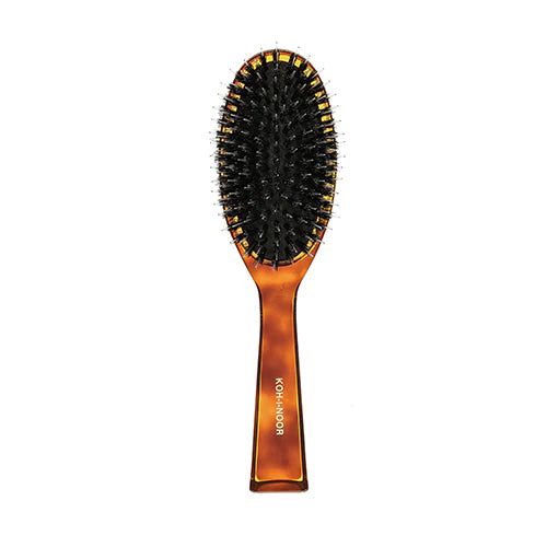Tortoiseshell Large Oval Pneumatic Hair Brush with Mixed Pins Plastic and Boar