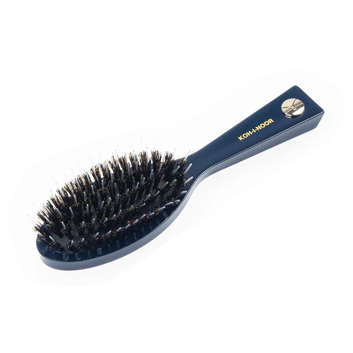 Pastel Pneumatic Pocket Hair Brush with Boar Bristles and Nylon Pins BLUE