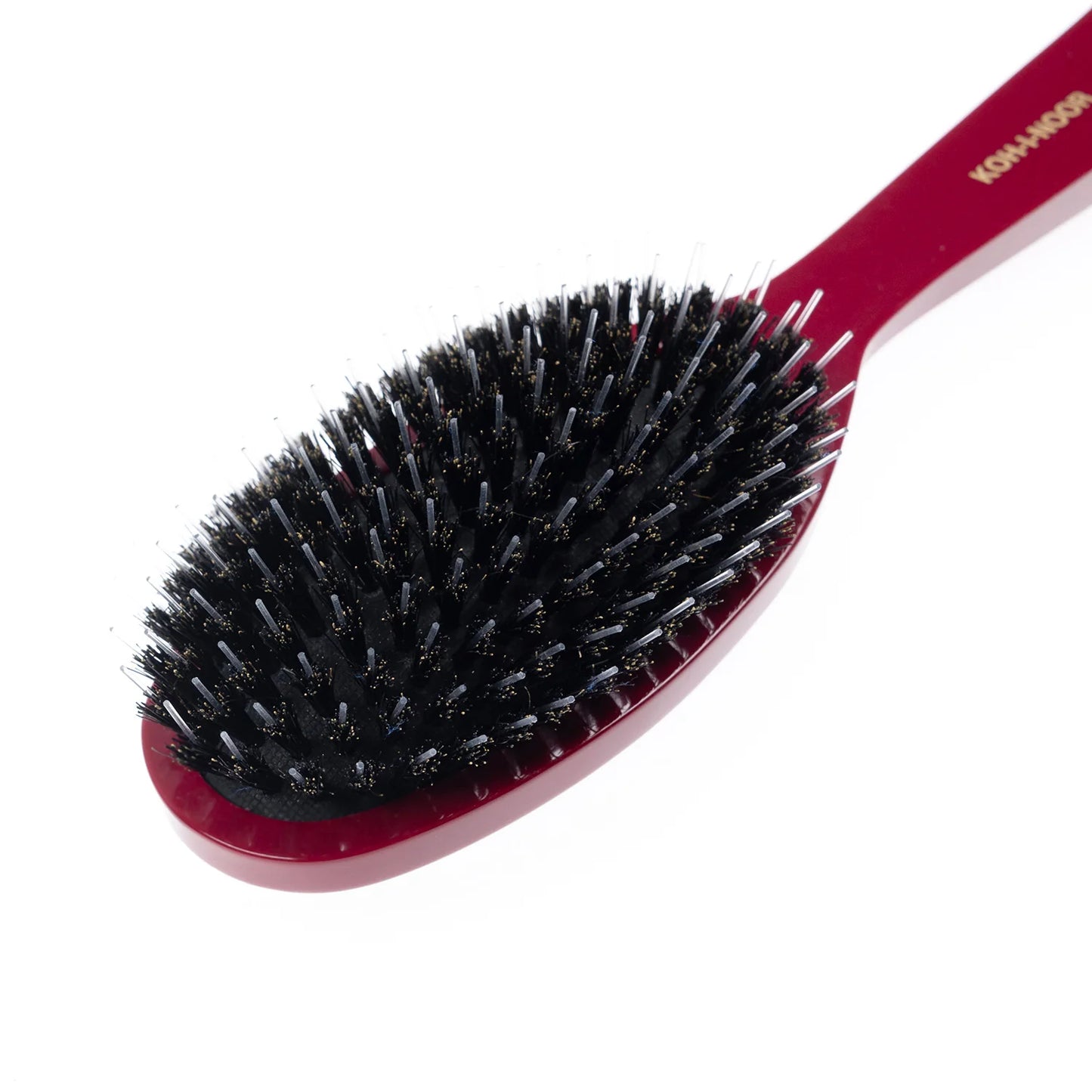 Pastel Pneumatic Large Hair Brush with Boar Bristles and Nylon Pins RED