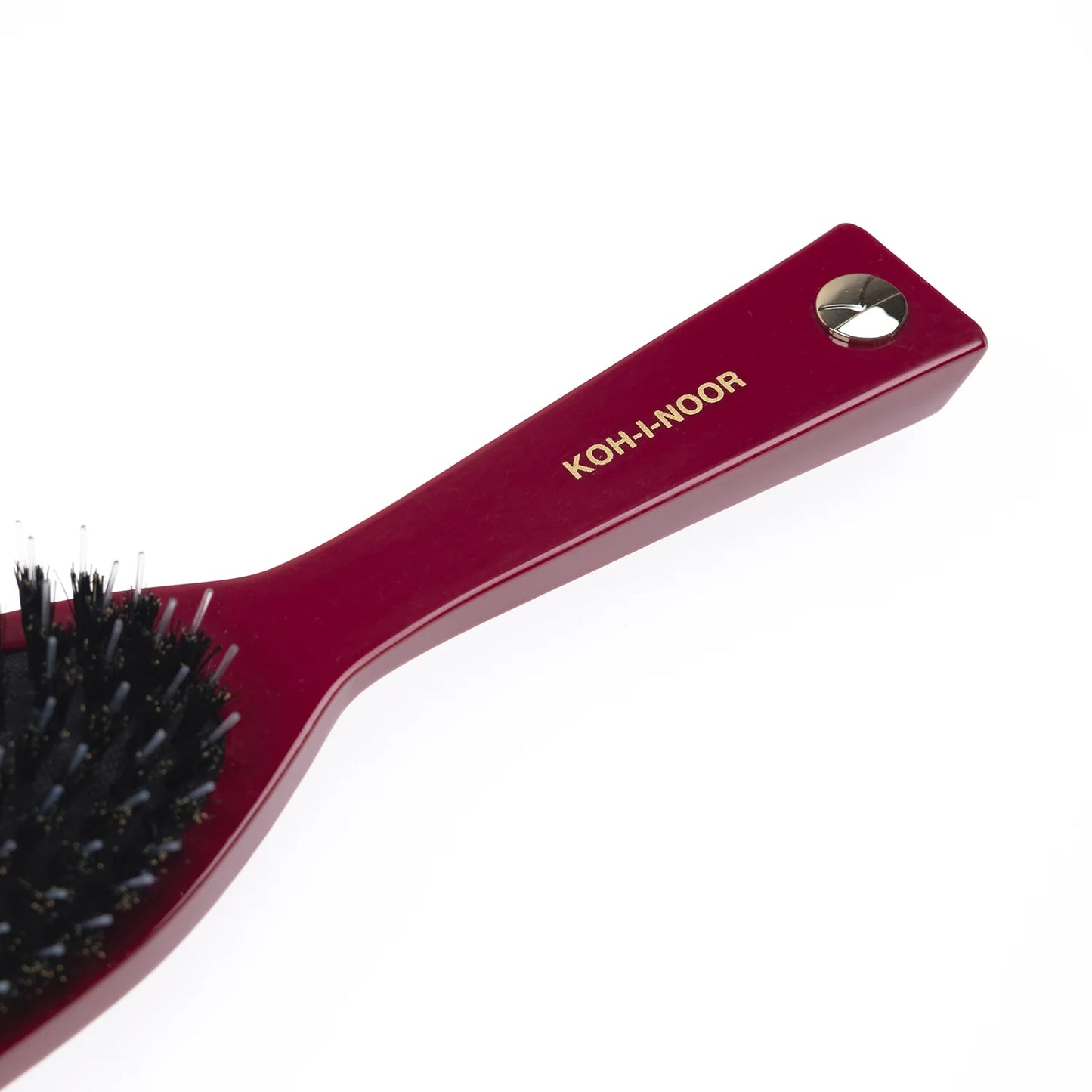 Pastel Pneumatic Large Hair Brush with Boar Bristles and Nylon Pins RED