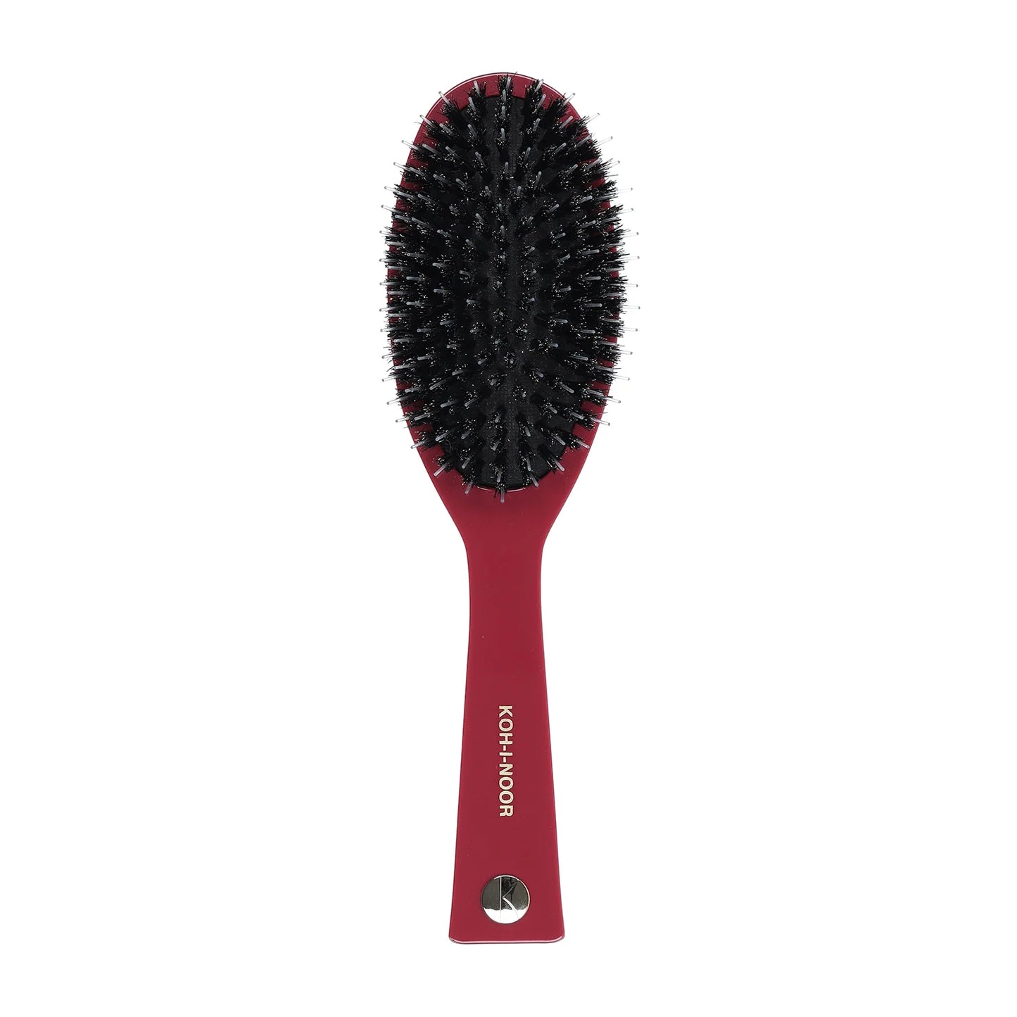 Pastel Pneumatic Large Hair Brush with Boar Bristles and Nylon Pins RED