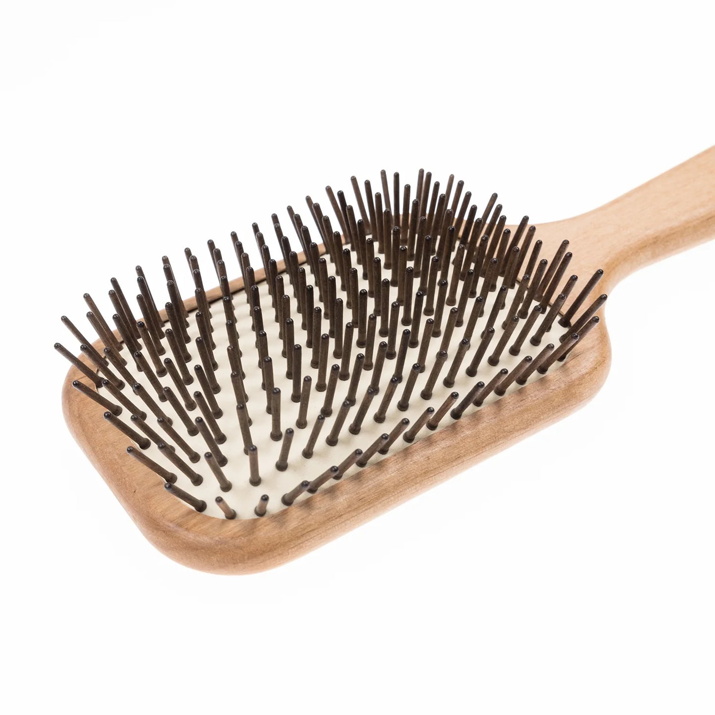 Wood Pneumatic Hair Brush with Wood Pins Rectangular Large