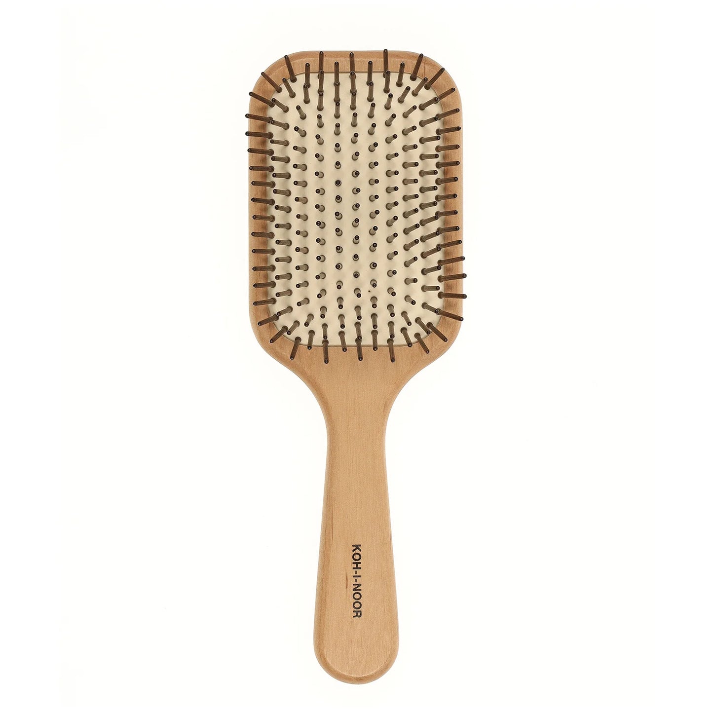 Wood Pneumatic Hair Brush with Wood Pins Rectangular Large
