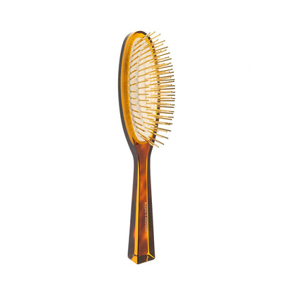 Tortoiseshell Pneumatic Hair Brush with Gold Plated Metal Pins