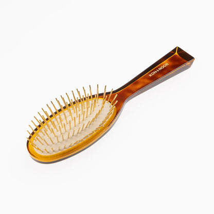 Tortoiseshell Pneumatic Hair Brush with Gold Plated Metal Pins