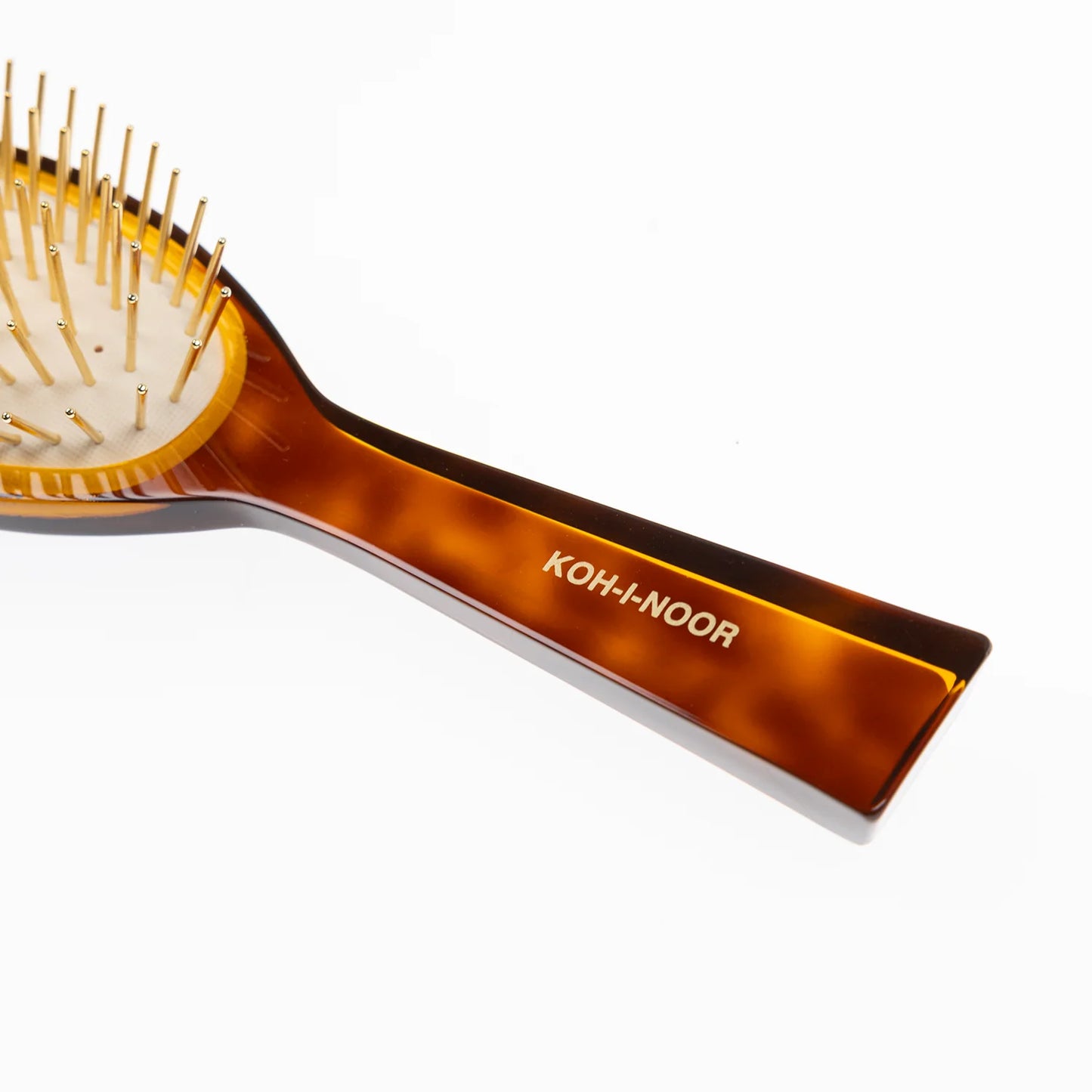 Tortoiseshell Pneumatic Hair Brush with Gold Plated Metal Pins
