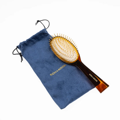Tortoiseshell Pneumatic Hair Brush with Gold Plated Metal Pins