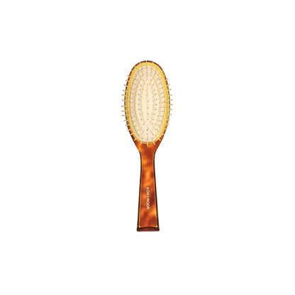 Tortoiseshell Pneumatic Hair Brush with Gold Plated Metal Pins