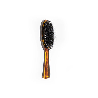 Tortoiseshell Pocket Pneumatic Hair Brush with Mixed Pins Plastic and Boar