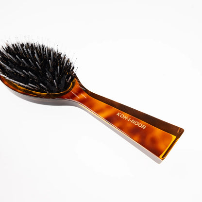 Tortoiseshell Pocket Pneumatic Hair Brush with Mixed Pins Plastic and Boar