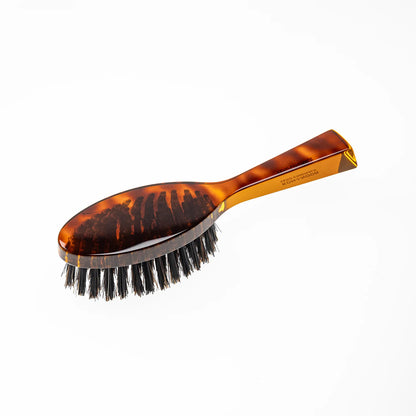 Tortoiseshell Pocket Pneumatic Hair Brush with Mixed Pins Plastic and Boar