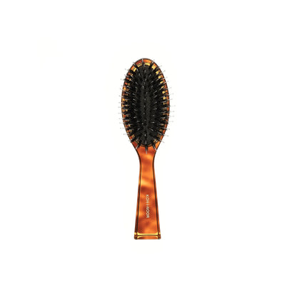 Tortoiseshell Pocket Pneumatic Hair Brush with Mixed Pins Plastic and Boar