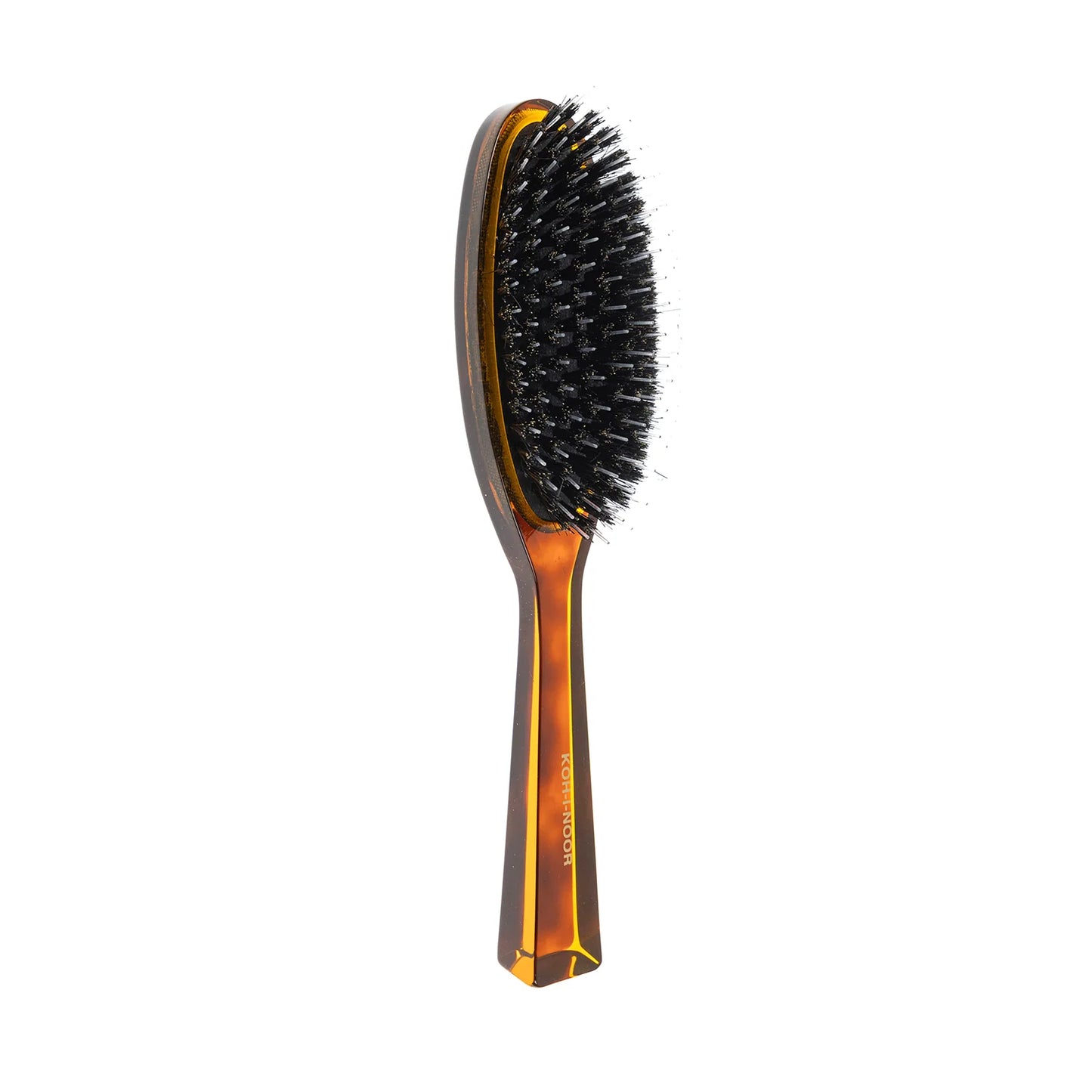 Tortoiseshell Large Oval Pneumatic Hair Brush with Mixed Pins Plastic and Boar