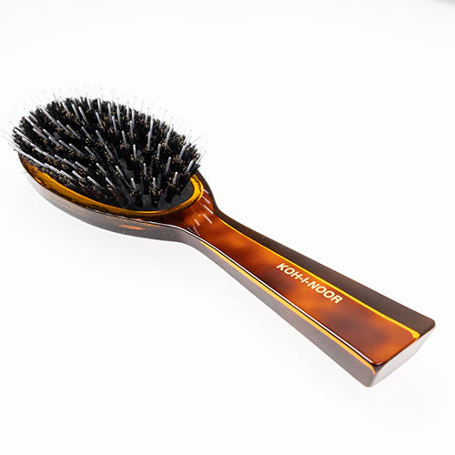 Tortoiseshell Large Oval Pneumatic Hair Brush with Mixed Pins Plastic and Boar