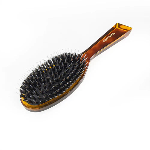 Tortoiseshell Large Oval Pneumatic Hair Brush with Mixed Pins Plastic and Boar