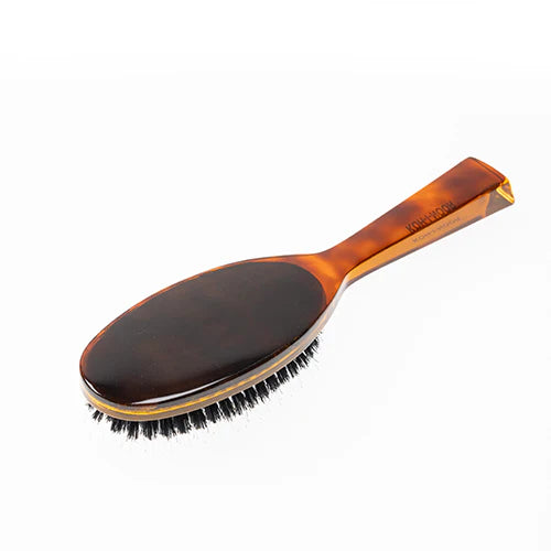 Tortoiseshell Large Oval Pneumatic Hair Brush with Mixed Pins Plastic and Boar