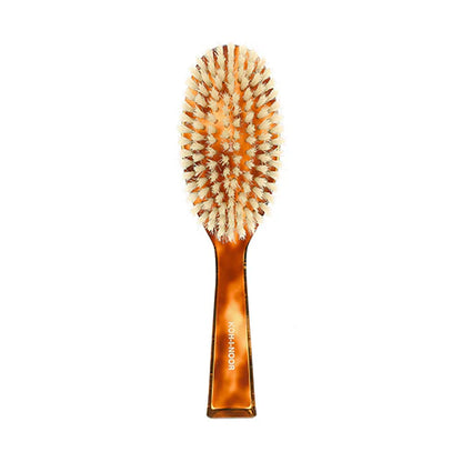 Tortoiseshell Hair Brush with Natural Soft Bristles Oval Large