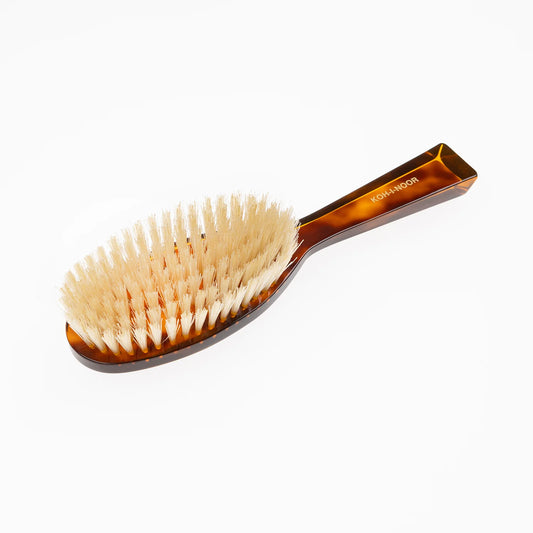 Tortoiseshell Hair Brush with Natural Soft Bristles Oval Large