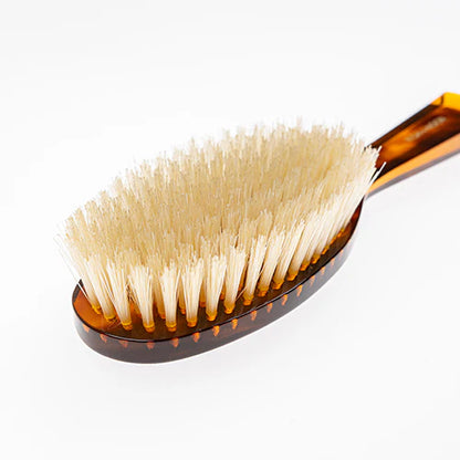 Tortoiseshell Hair Brush with Natural Soft Bristles Oval Large