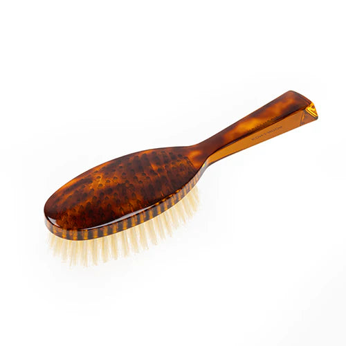 Tortoiseshell Hair Brush with Natural Soft Bristles Oval Large