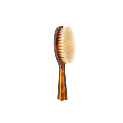 Tortoiseshell Hair Brush with Natural Soft Whitened Bristles. Oval Medium