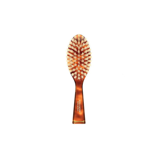Tortoiseshell Hair Brush with Natural Soft Whitened Bristles. Oval Medium
