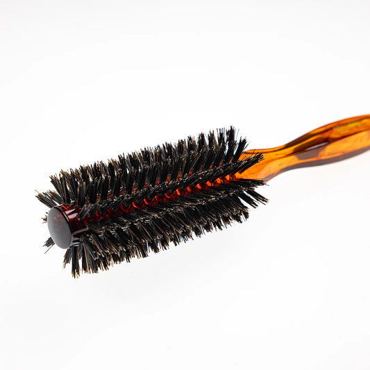 Tortoiseshell Full Round Hair Brush Boar Bristles