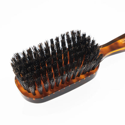Tortoiseshell Military Hair Brush with Boar Bristles. Rectangular Large