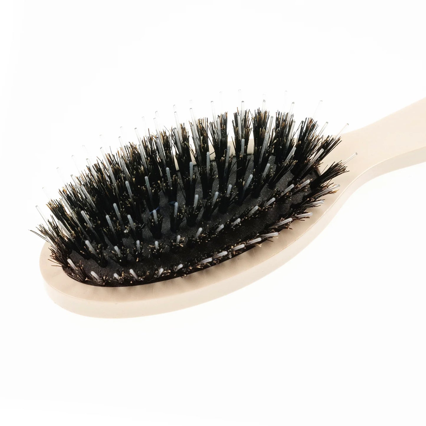 Pastel Pneumatic Pocket Hair Brush with Boar Bristles and Nylon Pins IVORY