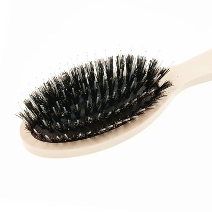 Pastel Pneumatic Pocket Hair Brush with Boar Bristles and Nylon Pins IVORY