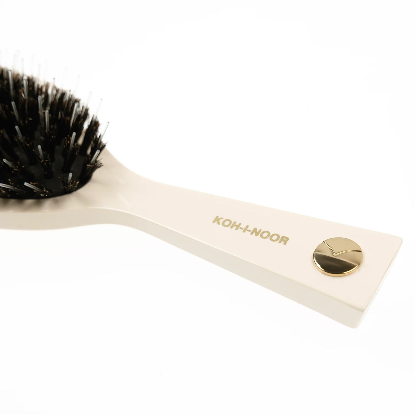 Pastel Pneumatic Pocket Hair Brush with Boar Bristles and Nylon Pins IVORY