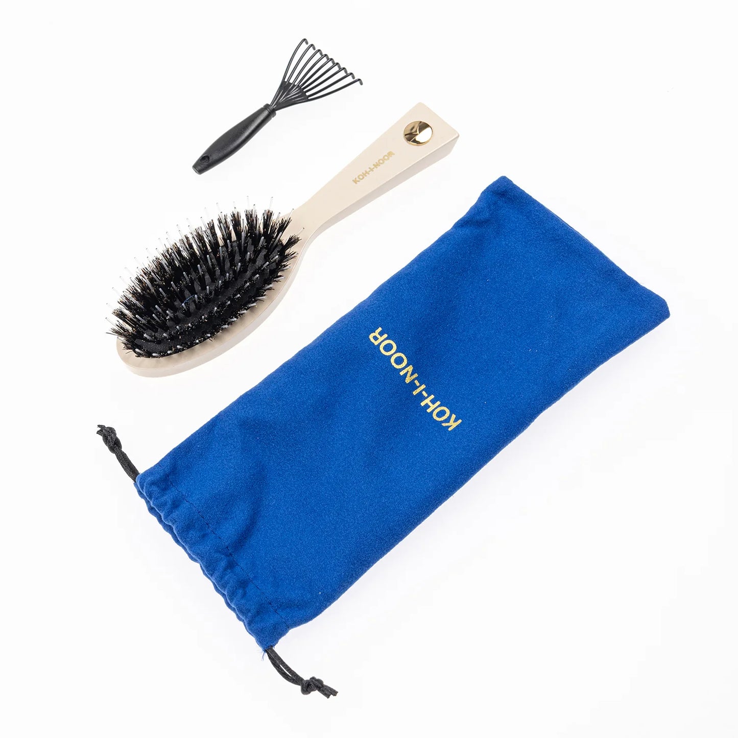 Pastel Pneumatic Pocket Hair Brush with Boar Bristles and Nylon Pins IVORY