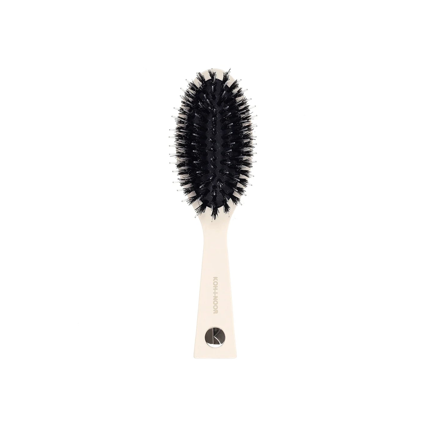 Pastel Pneumatic Pocket Hair Brush with Boar Bristles and Nylon Pins IVORY
