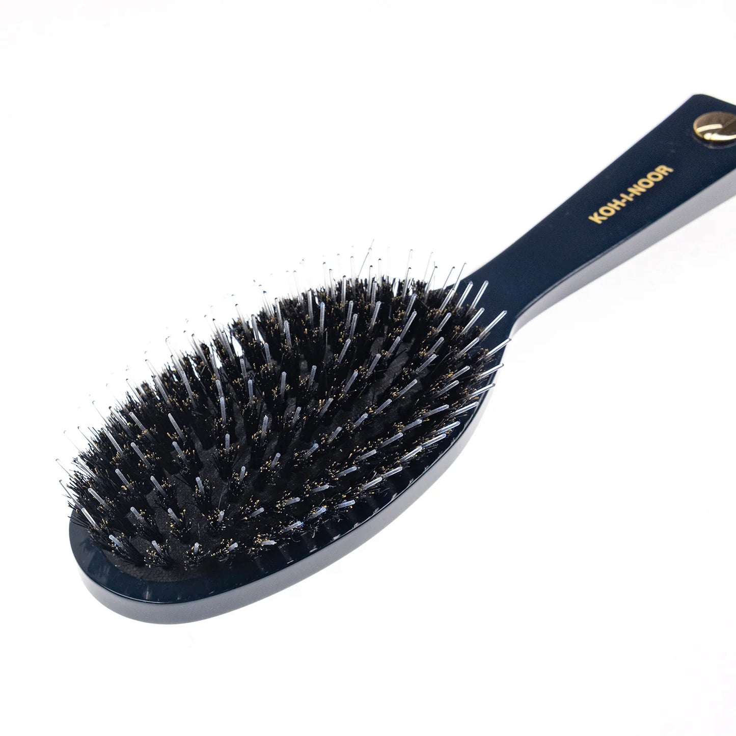 Pastel Pneumatic Pocket Hair Brush with Boar Bristles and Nylon Pins BLUE