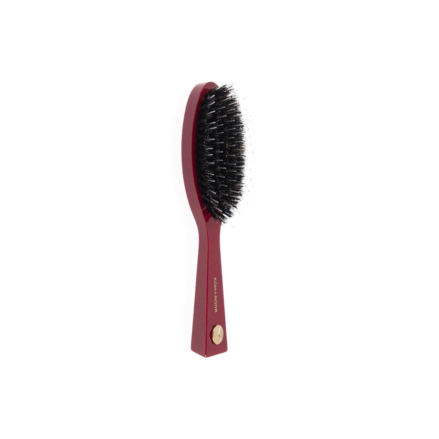 Pastel Pneumatic Pocket Hair Brush with Boar Bristles and Nylon Pins RED