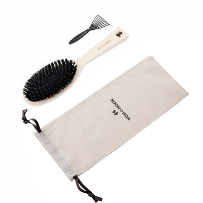 Pastel Pneumatic Large Hair Brush with Boar Bristles and Nylon Pins IVORY