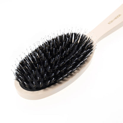 Pastel Pneumatic Large Hair Brush with Boar Bristles and Nylon Pins IVORY
