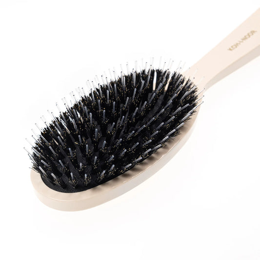 Pastel Pneumatic Large Hair Brush with Boar Bristles and Nylon Pins IVORY