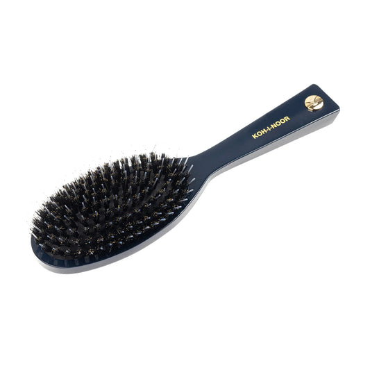 Pastel Pneumatic Large Hair Brush with Boar Bristles and Nylon Pins BLUE