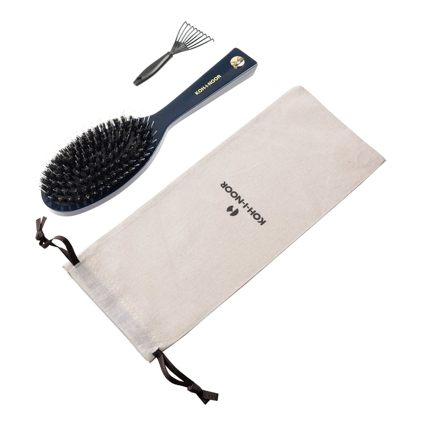 Pastel Pneumatic Large Hair Brush with Boar Bristles and Nylon Pins BLUE