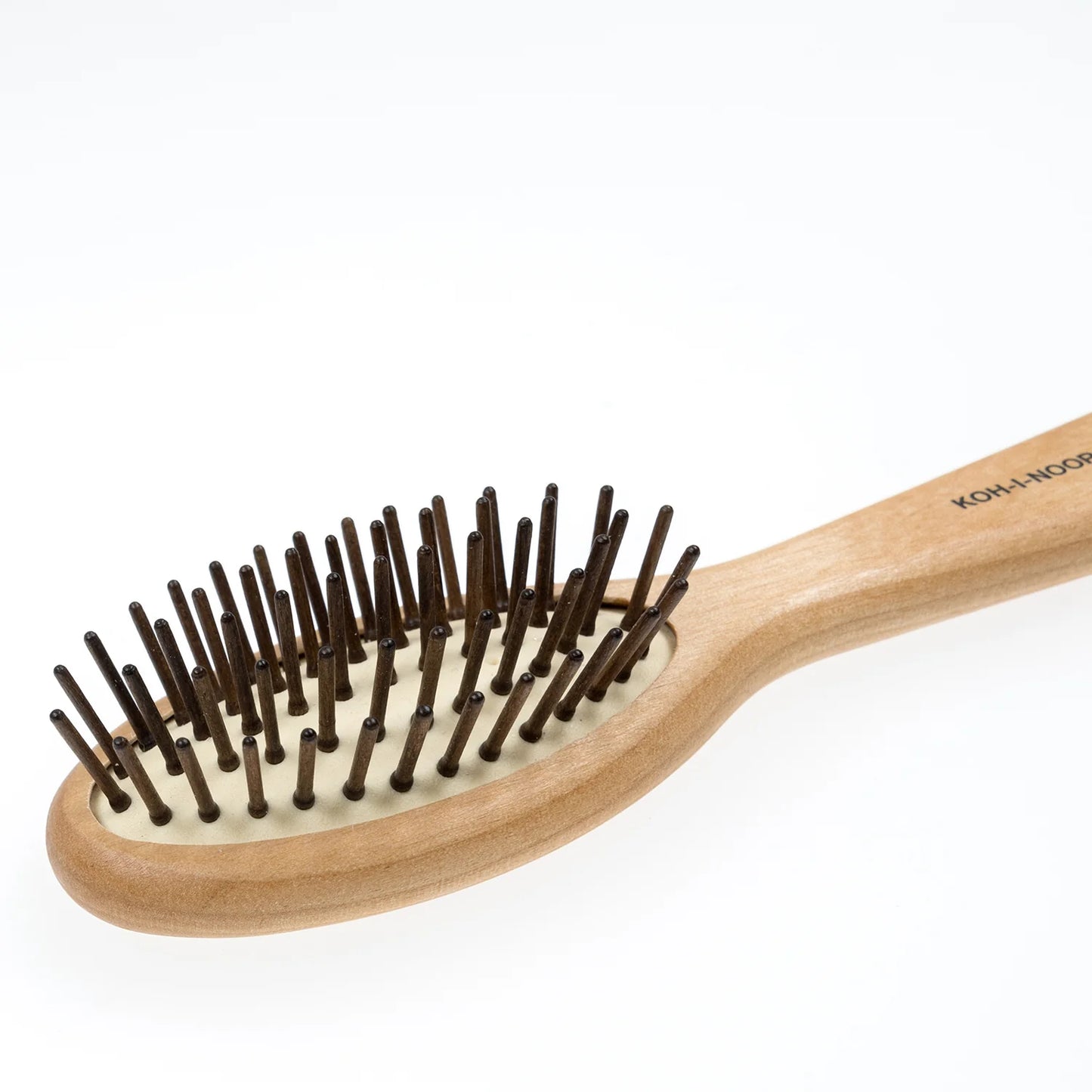 Wood Pneumatic Hair Brush with Wood Pins Oval Medium