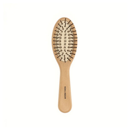 Wood Pneumatic Hair Brush with Wood Pins Oval Medium