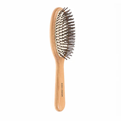 Wood Pneumatic Hair Brush with Wood Pins Oval Large