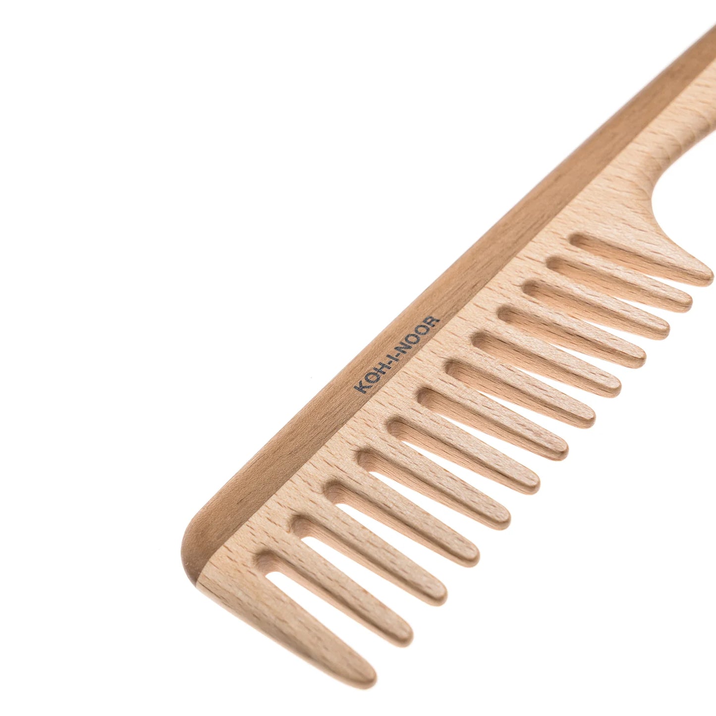 Wood Extra Wide Spread Teeth Comb with Handle