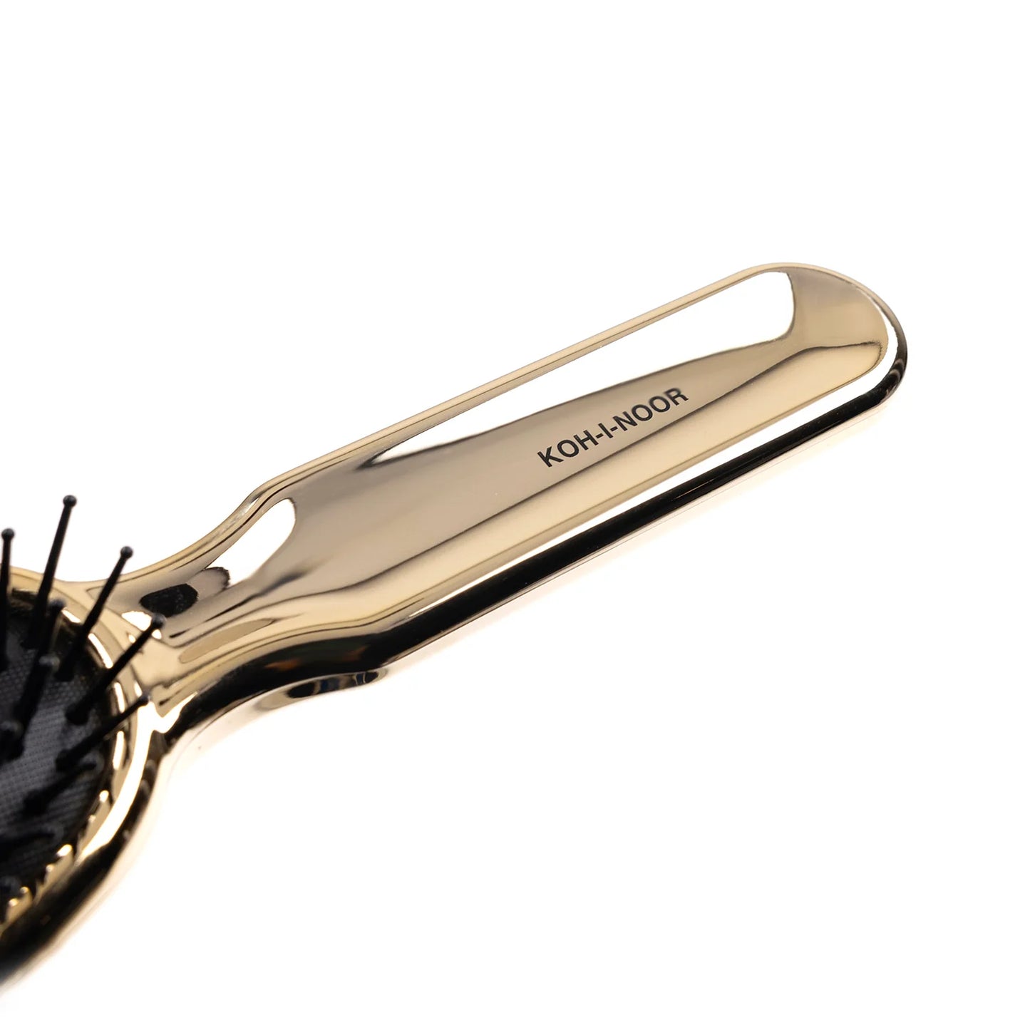 Metallic Oval Large Pneumatic Hair Brush With Plastic Pins GOLD