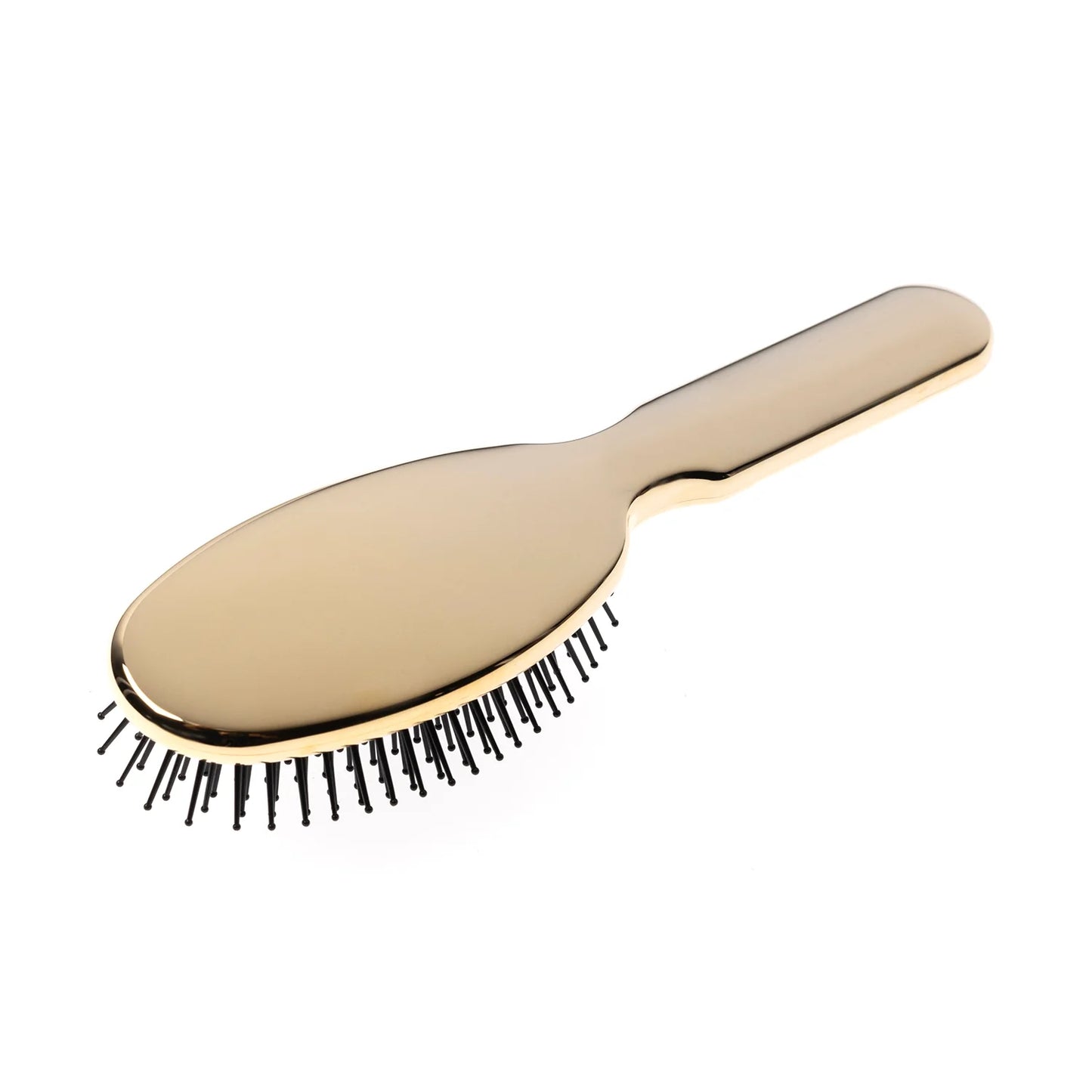 Metallic Oval Large Pneumatic Hair Brush With Plastic Pins GOLD
