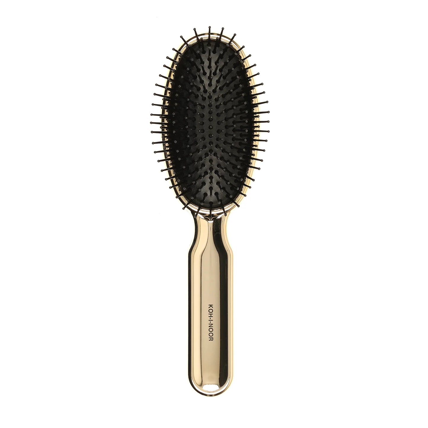 Metallic Oval Large Pneumatic Hair Brush With Plastic Pins GOLD